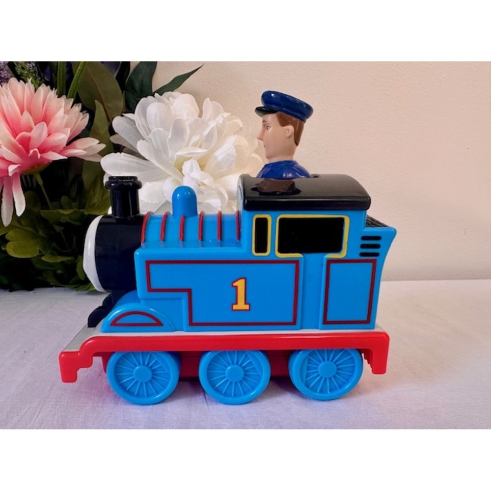 Vintage‎ Push and Go Thomas the Tank Engine Toy with Driver – Classic Blue Train